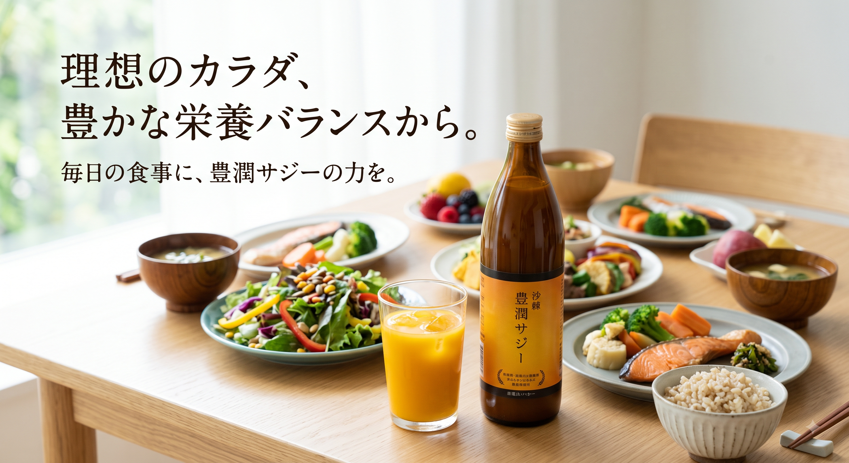 栄養バランスの重要性を訴えるサジー